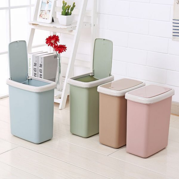 Narrow row of plastic buckets (1)