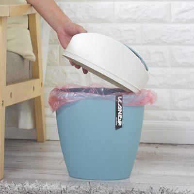 Round high-end flip trash can (2)