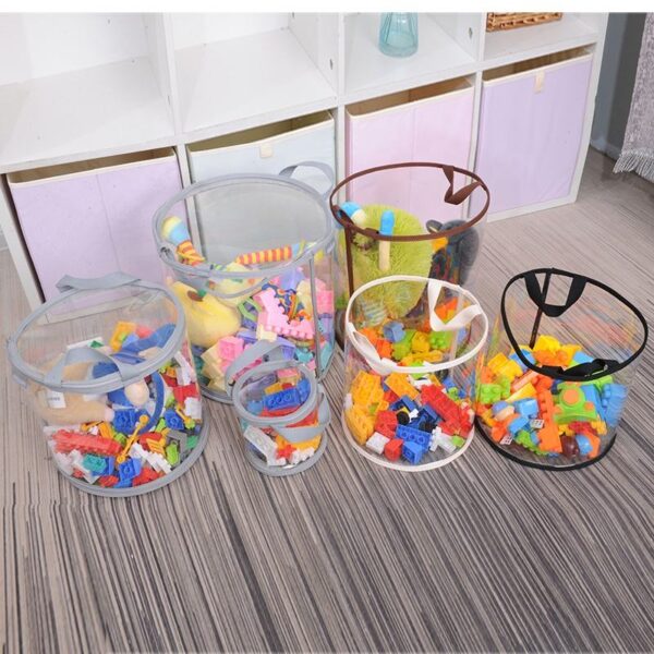 2024 Customized High Transparency TPU Plastic Storage Bucket with Lid, Portable Round Bucket