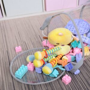 2024 Customized High Transparency TPU Plastic Storage Bucket with Lid, Portable Round Bucket