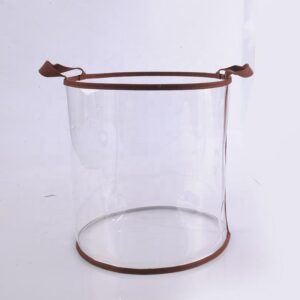 2024 Customized High Transparency TPU Plastic Storage Bucket with Lid, Portable Round Bucket
