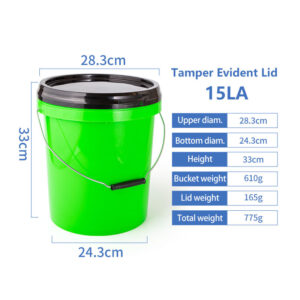 3.5 Gallon Lime Green PP Plastic Pail with Wire Bail Handle