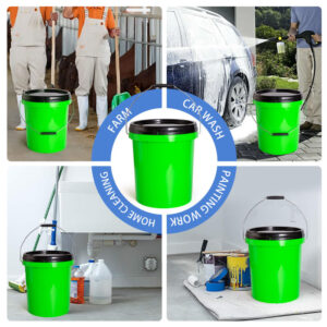 3.5 Gallon Lime Green PP Plastic Pail with Wire Bail Handle