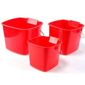 HDPE Square Sanitizing Cleaning Bucket – 3/6/8 Quarts with Spout and Fill Lines