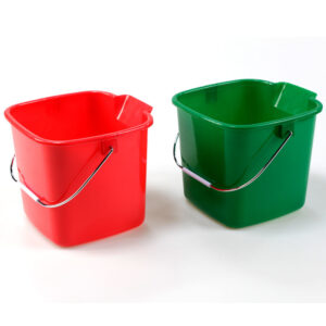 HDPE Square Sanitizing Cleaning Bucket – 3/6/8 Quarts with Spout and Fill Lines