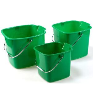 HDPE Square Sanitizing Cleaning Bucket – 3/6/8 Quarts with Spout and Fill Lines
