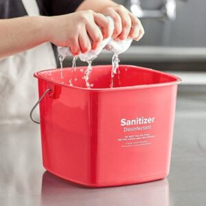 HDPE Square Sanitizing Cleaning Bucket – 3/6/8 Quarts with Spout and Fill Lines