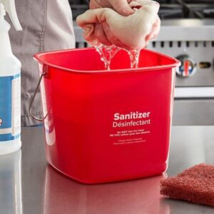 HDPE Square Sanitizing Cleaning Bucket – 3/6/8 Quarts with Spout and Fill Lines