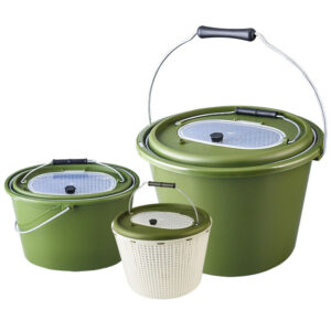 5L 10L Outdoor Waterproof Collapsible Plastic Fishing Bucket with Double Drain