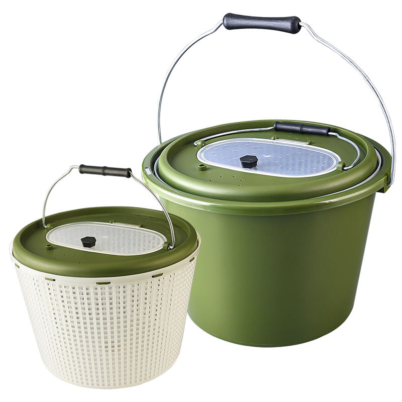 5L 10L Outdoor Waterproof Collapsible Double-Drain Plastic Fishing Water Bucket (6) 5L 10L Outdoor Waterproof Collapsible Plastic Fishing Bucket with Double Drain