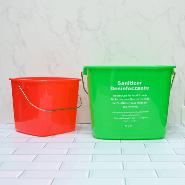 6 Quart Square Cleaning Pail with Handle – Durable for Sanitizer & Detergent Use
