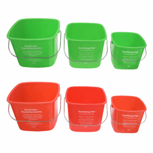 6 Quart Square Cleaning Pail with Handle – Durable for Sanitizer & Detergent Use