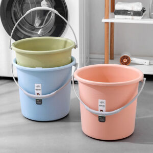 Haogle Factory Direct Sale Plastic Water Bucket with Handle for Cleaning (Blue, Green, Pink)
