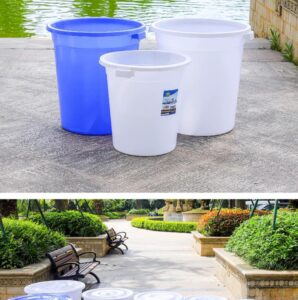 Large Capacity Round Plastic Storage Bucket for Water, Food-Grade