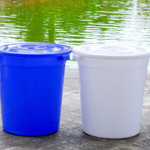 Large Capacity Round Plastic Storage Bucket for Water, Food-Grade