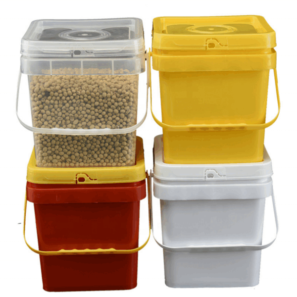 Square Transparent Plastic Bucket with Lid – 10L and 20L Food Storage Pail