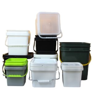 Square Plastic Bucket with Lid and Handle – Wholesale Food Grade Storage Pail