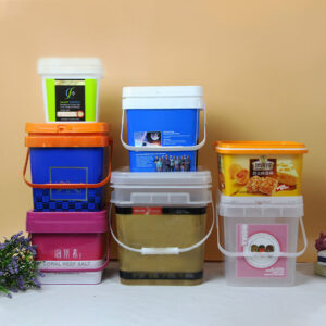 Square Plastic Bucket with Lid and Handle – Wholesale Food Grade Storage Pail