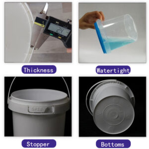 Wholesale 500ml to 3L White Plastic Round Bucket with Handle