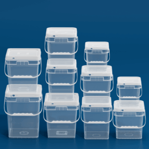 Custom White Transparent Square Plastic Bucket with Lid – Food Grade & Leakproof