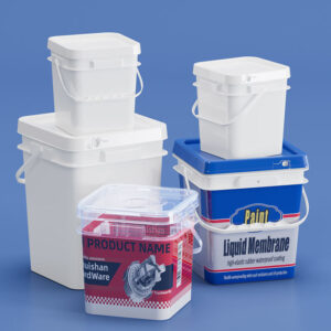 Custom White Transparent Square Plastic Bucket with Lid – Food Grade & Leakproof