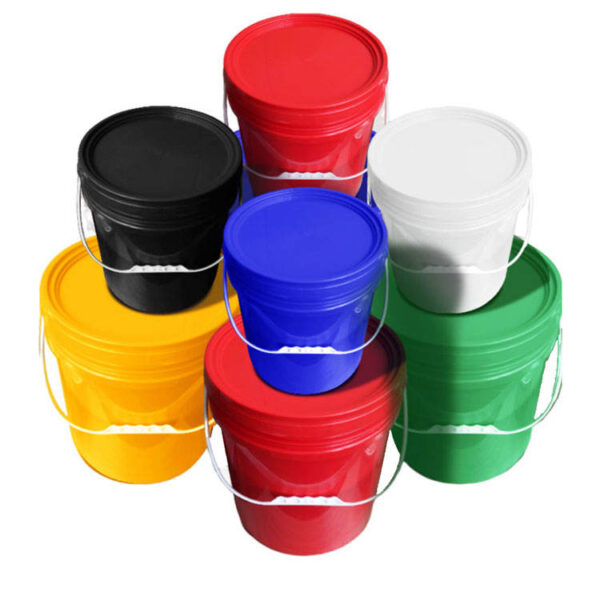 Food Grade Round Plastic Paint Bucket with Handle & Lid