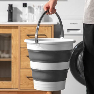 Foldable Round Plastic Water Bucket for Outdoor Washing and Storage