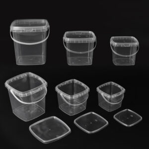 Clear plastic bucket cup for tea