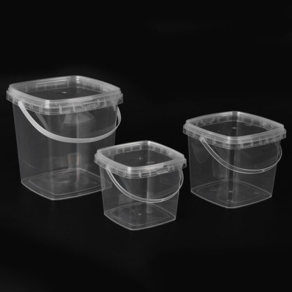 Clear plastic bucket cup for tea