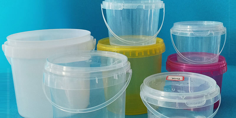 Clear food grade plastic bucket