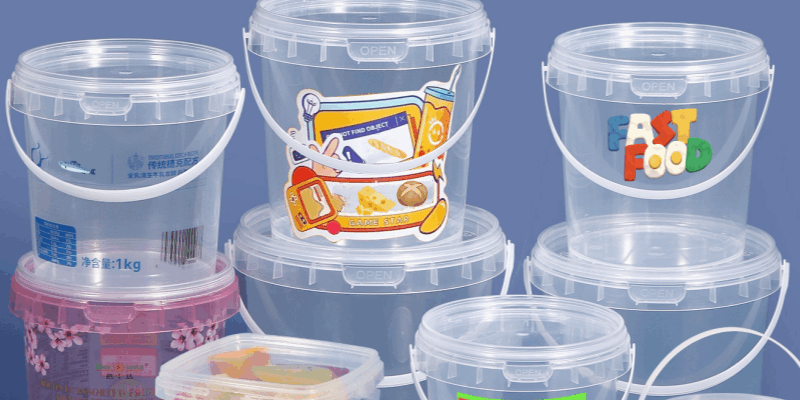 Transparent food grade sauce bucket