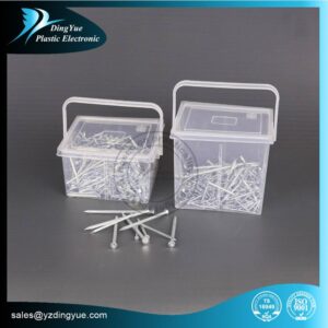 Transparent round plastic bucket with lid