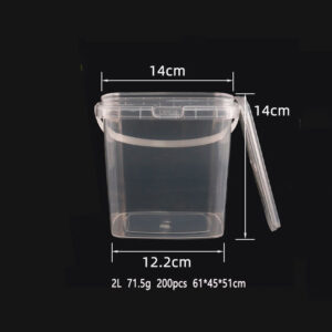 Transparent PP plastic square bucket