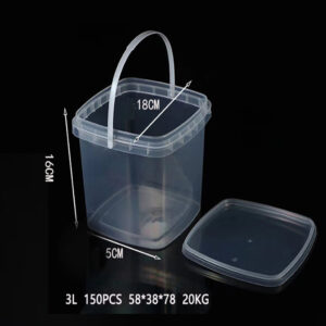 Transparent PP plastic square bucket