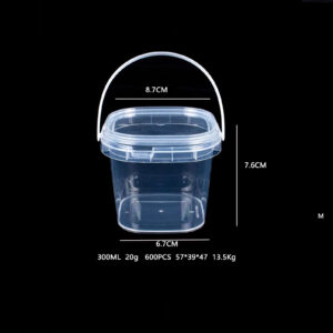 Transparent PP plastic square bucket