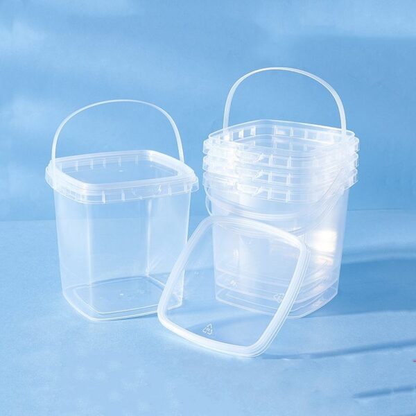 Transparent PP plastic square bucket