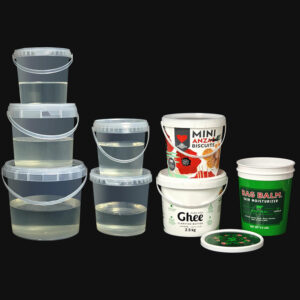 transparent plastic food bucket with lid